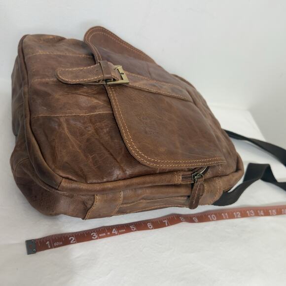Vintage Brown Leather Crossbody Messenger Bag – Style Unisex’s - Picture 11 of 12